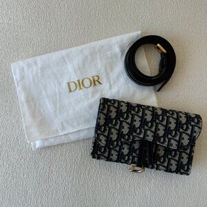 Dior Saddle Belt Pouch Blue Dior Oblique Jacquard